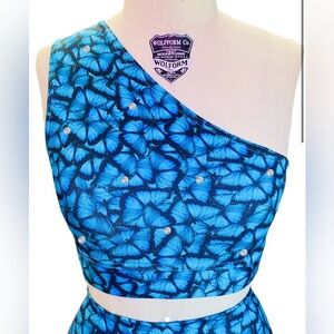 Brittany Allen Butterfly Rhinestone Shoulder Sports Bra
